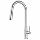 304 Stainless Steel Kitchen Sink Pull-Out Faucet, Household Single Cold Water Sink Faucet, Splash-Proof and Rotatable
