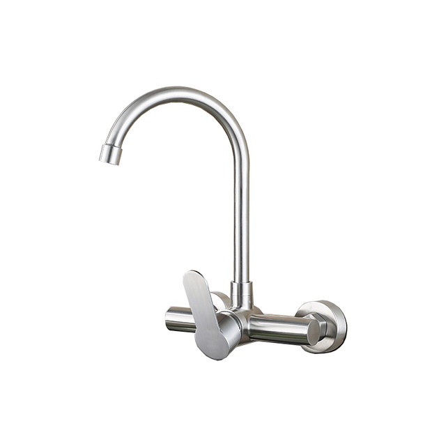 304 Stainless Steel Wall-Mounted Faucet Hot and Cold Kitchen Sink Sink Faucet Concealed Balcony Laundry Pool Home