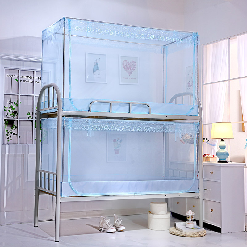 Student dormitory upper bunk single bed 0 9m bedroom bunk bed bracket 0 8m fully enclosed zipper mosquito net