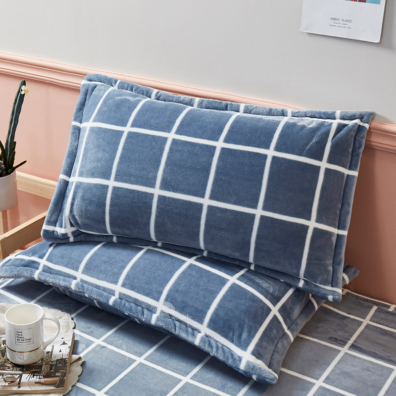 Pillow Cover Pair Coral Fleece Pillow Cover Flannel Single Pillow For Adults 48 74cm Pillow Core Cover Falley Thick