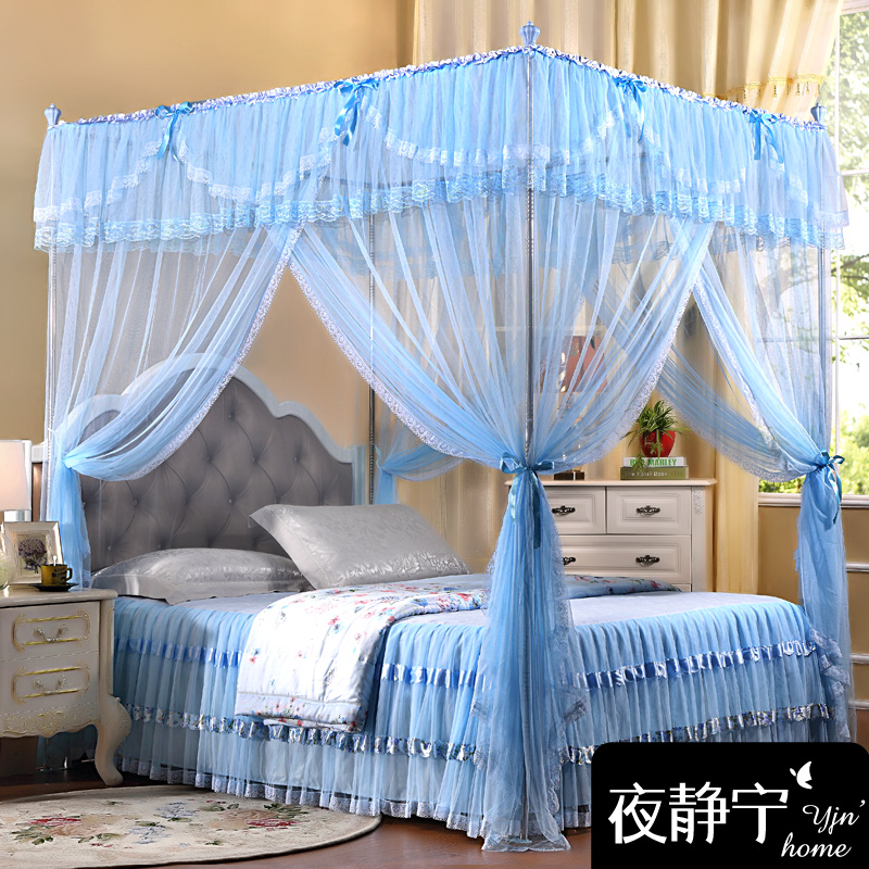 Night Jingning mosquito net three-door stainless steel bracket floor bold and high square top student princess wind mosquito net new product