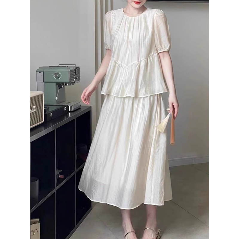 111.5kg Plus Size Women's Spring/Summer Fake Two-Piece Flowy Dress 300+ Fat mm Slimming Belly-Covering Elegant Long Dress 111.5kg Plus Size Women's Spring/Summer Fake Two-Piece Flowy Dress 300+ Fat mm Slimming Belly-Covering Elegant Long Dress
