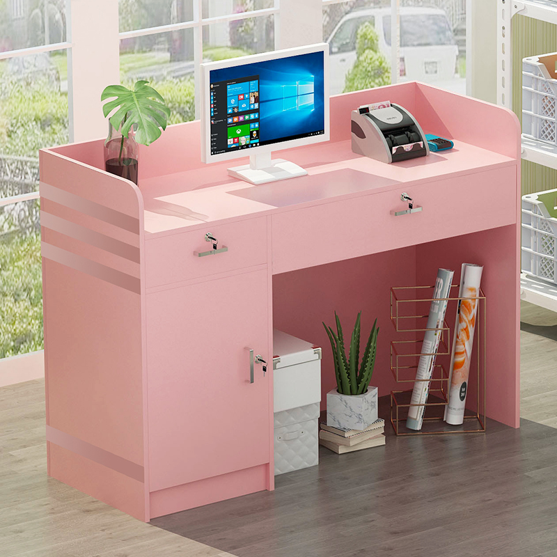 Simple modern supermarket cash register counter Bar table Small beauty salon reception desk Shop front desk Clothing store counter