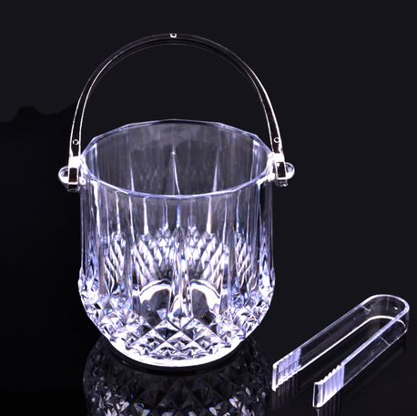 Acrylic Bar KTV Special Ice Bucket Transparent Plastic Ice Bucket Champagne Bucket Crystal Ice Bucket Free Ice Clip