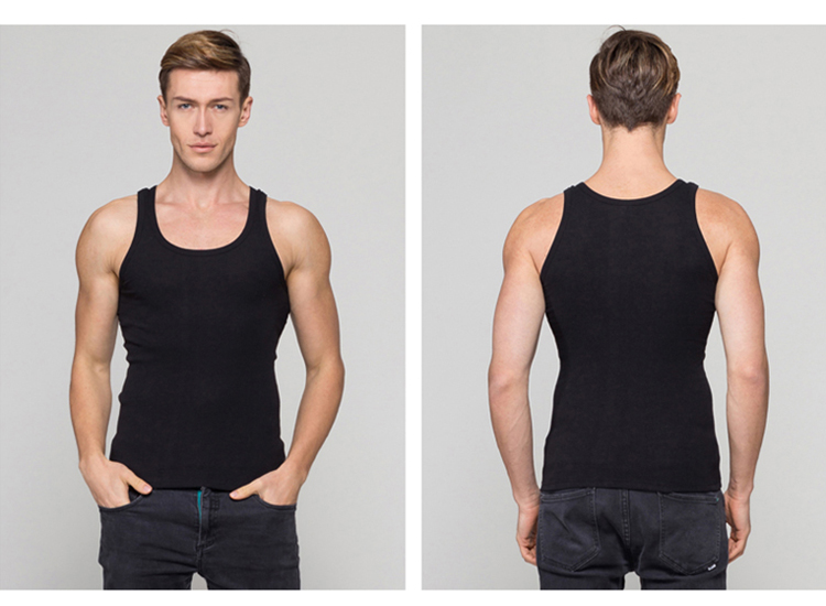 Áo vest nam Trung Quốc 2017 cotton mùa hè Kiểu dáng thể thao co giãn thoáng khí áo thun nam body