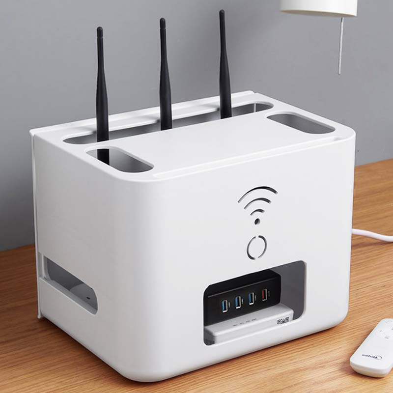Router Storage Box Large Multifunction Desktop Wire Finishing Socket Containing Box Hiding Line Creative Rational Wire Box