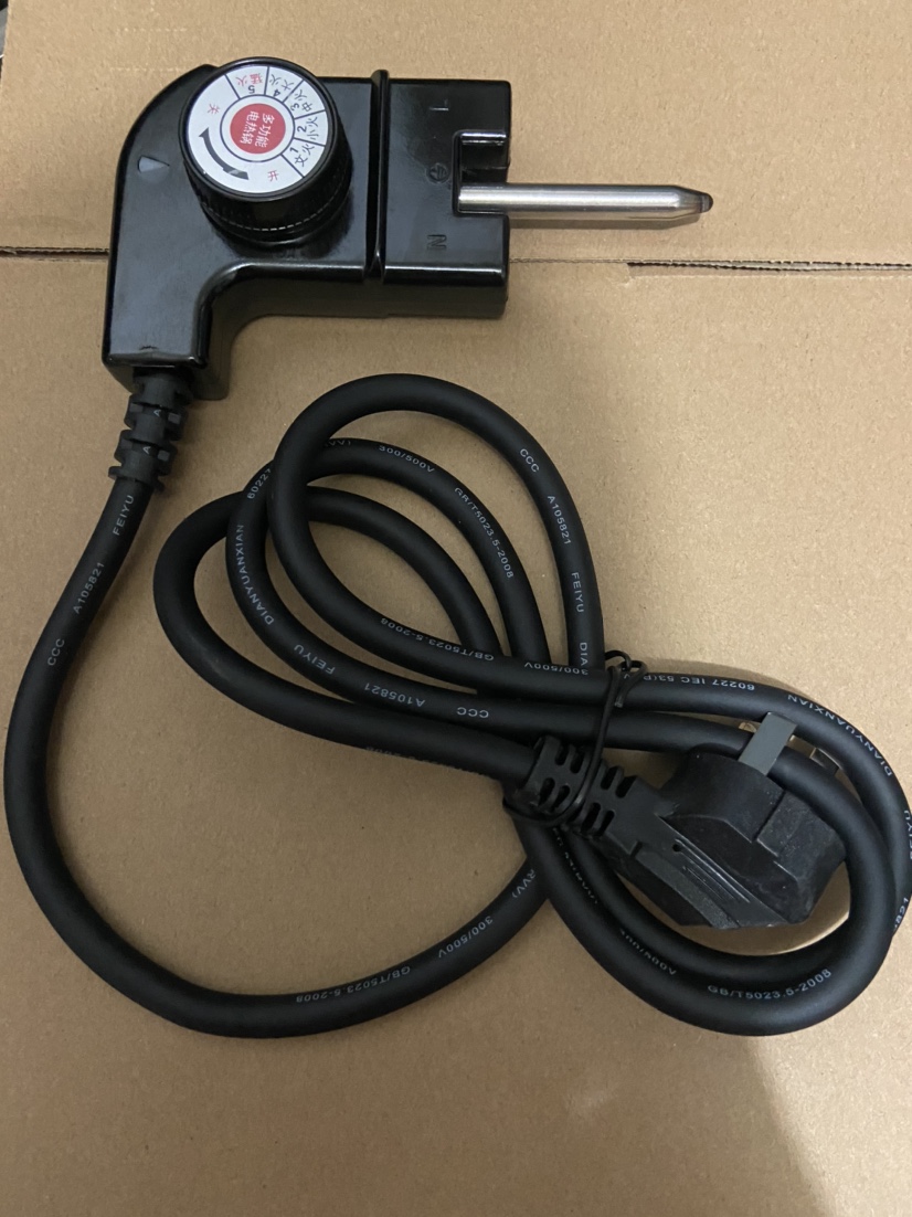 Dethut Electric boiler power cord Electric frying pan flat opening triple-hole wire electric hot pot thermoregulation line pure copper groove