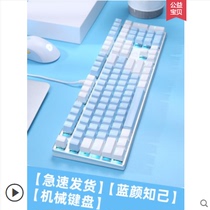 Dalyou Wrangler mechanic keyboard EK815 Yan value 87 keys white and blue double color 108 blue and black axis