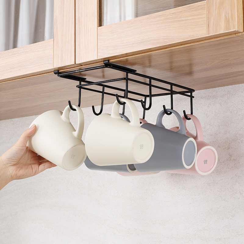 304 Stainless Steel Mark Cup Rack Creative Water Cup Shelf Shelving-free suspended coffee cup hanging cup holder