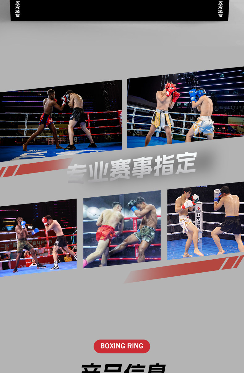 ринг 五龙拳击擂台比赛标准落地拳台散打擂台武术训练综合格斗定制 Wolon