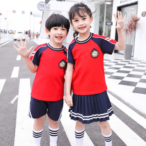 Kindergarten garden clothes summer school uniforms summer school uniforms summer short-sleeved childrens class uniforms cotton British Style Academy style