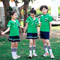 Summer primary school uniforms set short sleeves male and female children Navy uniforms childrens uniforms summer uniforms