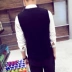 Áo len cotton nam cổ chữ V mùa thu và mùa đông vest vest áo len đan vest vest cỡ lớn - Áo vest cotton Áo vest cotton