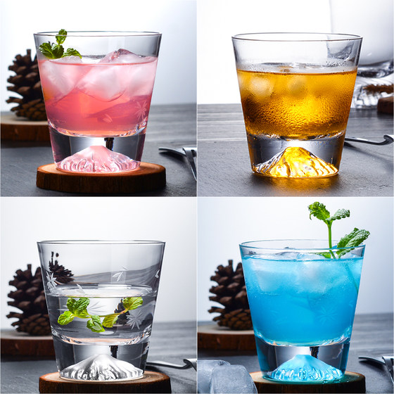 Mount Fuji snow mountain cup whiskey cup Japanese creative cocktail glass household cherry blossom cup foreign wine cup