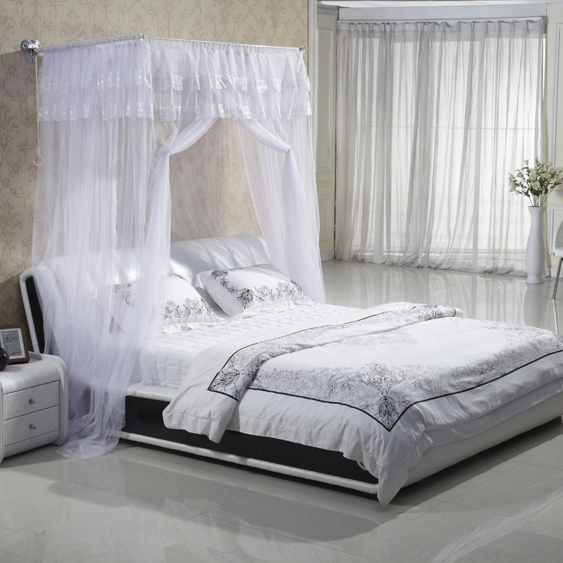 Treo tường ứng dụng lưới không gỉ mã hóa voan đầu 1,5 1.8m dày khung nén được cài đặt một cách an toàn - Lưới chống muỗi màn ngủ tự bung