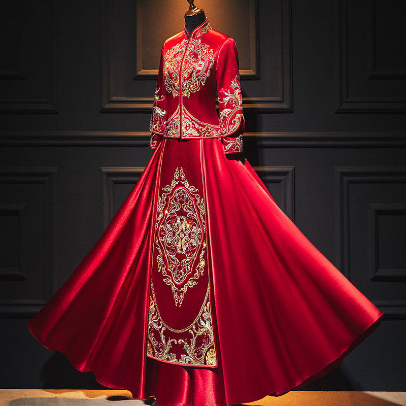 Xiuhefu bride 2022 new Chinese wedding dress wedding dress small autumn Chinese style show kimono wedding dress