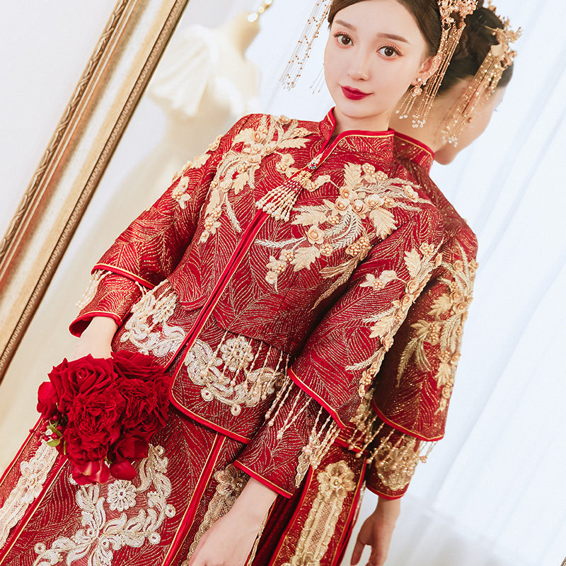 Show's suit 2022 New Chinese bridal wedding gown Spring wedding dress Show and Wo Girl Supper Out of the Cabinet