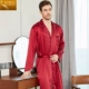 Cô Shu Silk Square Bộ đồ ngủ bằng lụa Mulberry Lace Up Long Pyjama Áo choàng tắm Cặp đôi Hôn nhân Dịch vụ tại nhà Đàn ông Xuân Thu Hè - Night Robe