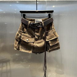 Original European-Style Workwear Casual Personality Short Skirt for Women, 2025 Early Autumn New Style, Slimming, Age-Reducing, Stylish and Elegant A-Line Skirt