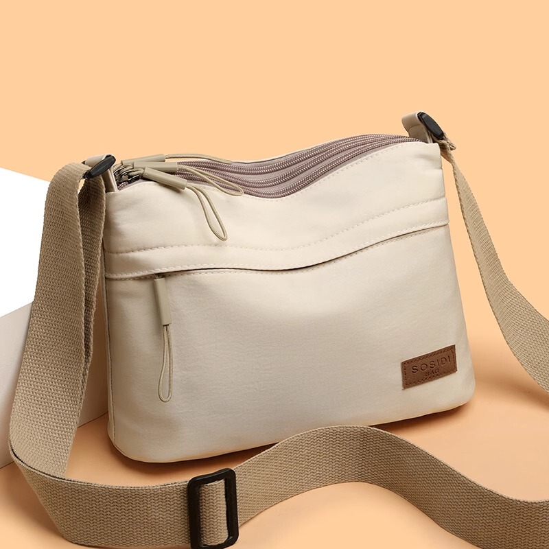 French Mk& ins Crossbody Bag, Casual and Versatile, Portable Cloth Bag for Travel, Water-Repellent Shoulder Bag, Women's Bag, Lightweight Small Bag