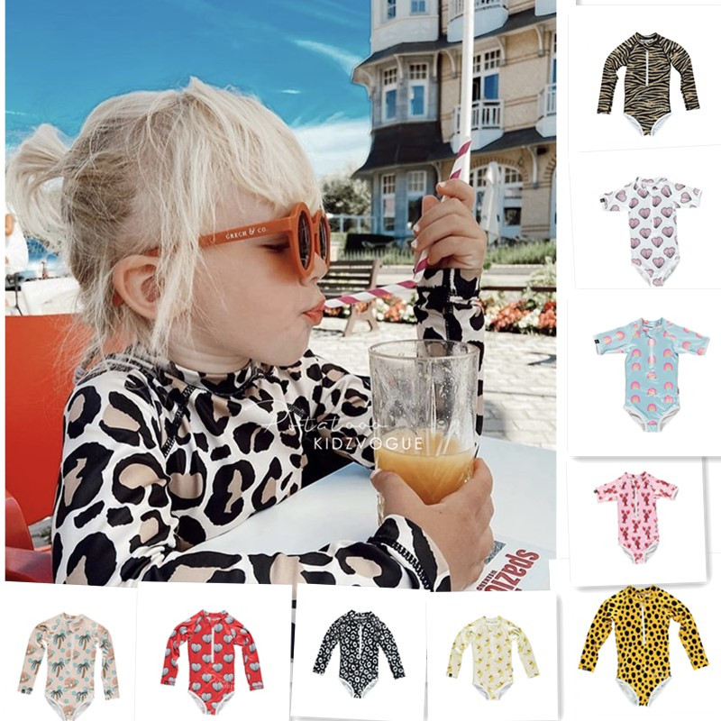 New colors to Dutch beach & bandits children's baby quick-drying one-piece swimsuit long sleeves UV protection