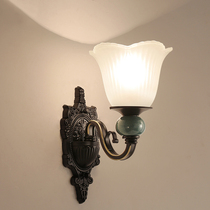  Bedroom bedside wall lamp Simple modern living room background wall lamp Corridor aisle wall lamp American ceramic wall lamp