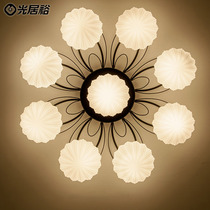 Living room lights Simple modern creative bedroom lights Dining room lights atmospheric round American country led ceiling lights decoration