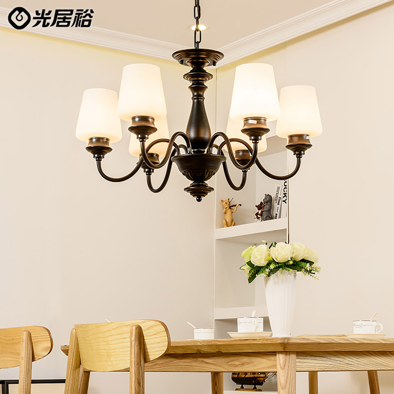 American country living room chandelier Modern simple chandelier Nordic pastoral Chandelier Dining room Bedroom American suit Chandelier