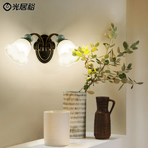  American ceramic wall lamp warm bedside lamp New household bedroom wall lamp mirror painting living room aisle background wall lamp