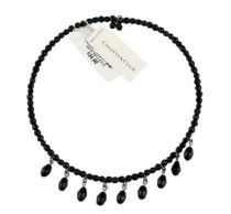 vintage Antique vintage elegant black beaded water drop temperament short neckchain collar necklace