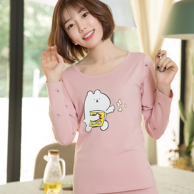 Cặp vợ chồng ấm áp bộ đồ lót mens Womens và cô gái sinh viên quần áo mùa thu mùa thu quần cotton mùa thu và mùa đông mỏng đáy dễ thương.