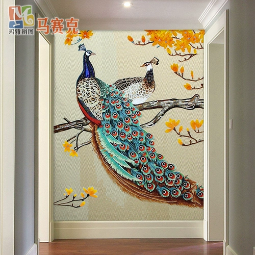 Новая павлина Dingmei Glass Mosaic Aison Foine Wall тонкая головоломка Pigram Puzzle Poply Tile Pappear