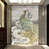 Бутик -павлин режущий мозаичный головоломка на заказ -приготовленные фениксовые фрески, цветочные плитки, фоновая фоновая стена, рафинированная картина