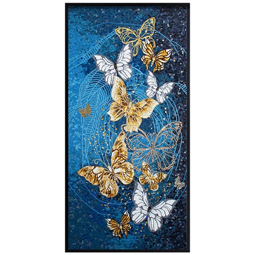 Инкрустация камня, современная мозаика с бабочкой, простой и элегантный дизайн, делается под заказ