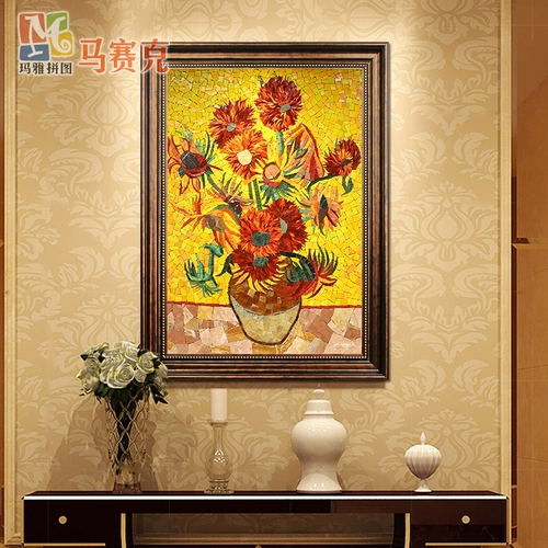 Новый продукт с рамкой, висящей живописью с картиной, диван, фоновая стена мозаика художественная декоративная живопись.
