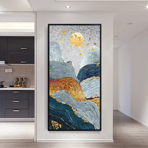 Физическая мозаичная плитка инкрустирована абстрактная ландшафтная декоративная живопись картины настенные живописи в роспись фэн -шуй