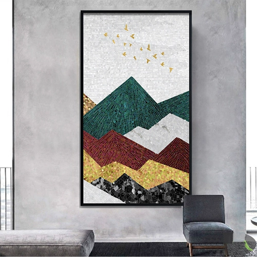 Индивидуальный размер фоновой стены, простой новый китайский стиль скандинавский хрустальный кристалл тонкий фарфоровый нефрит-головоломка вход в гостиная мозаика