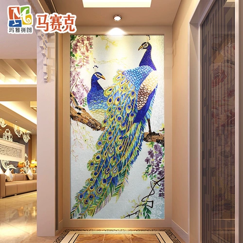 Новая павлина Dingmei Glass Mosaic Aison Foine Wall тонкая головоломка Pigram Puzzle Poply Tile Pappear