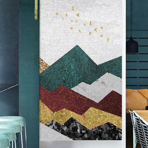 Индивидуальный размер фоновой стены, простой новый китайский стиль скандинавский хрустальный кристалл тонкий фарфоровый нефрит-головоломка вход в гостиная мозаика