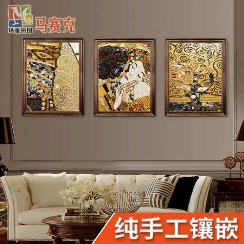 Новый продукт с рамкой, висящей живописью с картиной, диван, фоновая стена мозаика художественная декоративная живопись.