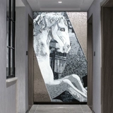 玛雅拼图 Мозаичная плитка-головоломка черно-белая креативная модель комнаты отеля B & B кабинет вход декоративная живопись