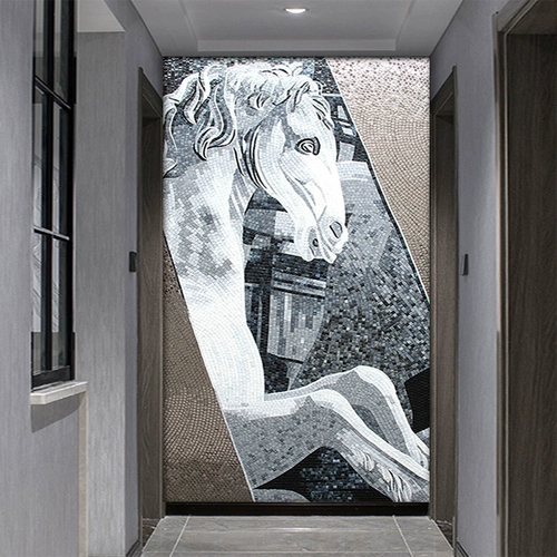 玛雅拼图 Мозаичная плитка-головоломка черно-белая креативная модель комнаты отеля B & B кабинет вход декоративная живопись