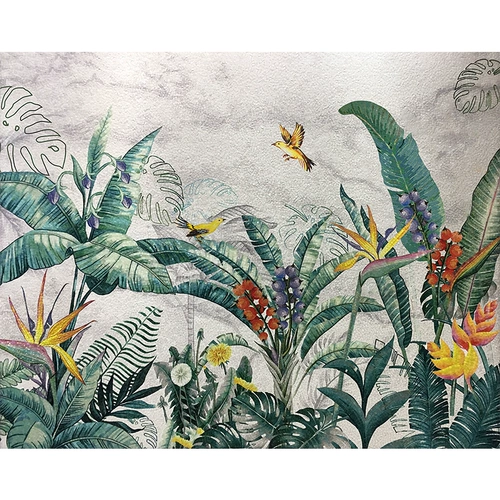 Новая розовая головоломка скандинавской зеленой листовой крыльцо Фоновая стена плитка плитка физическая роспись ручной работы инкрустированной мастерство