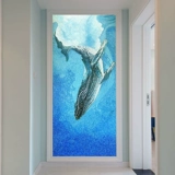 Мозаика ручной работы фона стена Абстрактная кита Голубое море Большой размер