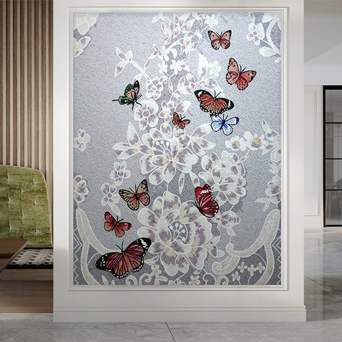 Мозаика, инкрустация камня, диван с бабочкой, головоломка, китайский стиль, делается под заказ