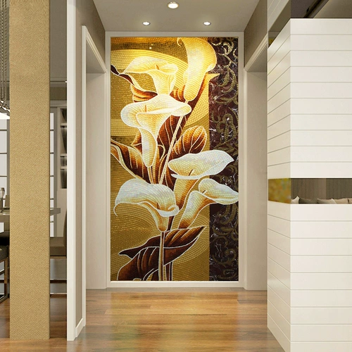 玛雅拼图 Подкова -цветочная подкова лотос крыльца Фоновая стена мозаичная головоломка. Фоон нерелл или художественное стекло