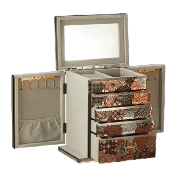 Meike meijia rehome multi-layer jewelry box impression patchwork high-end glass storage box retro high-end refined