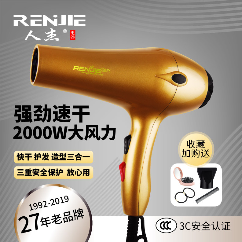 Hair dryer household high-power quick-drying hair dryer 2000W local gold paint hair dryer