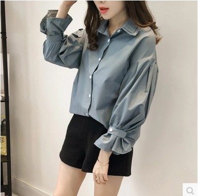 2022 spring and autumn Korean version new large size shirts women's loose all-match tops long-sleeved lapel shirts women's tide