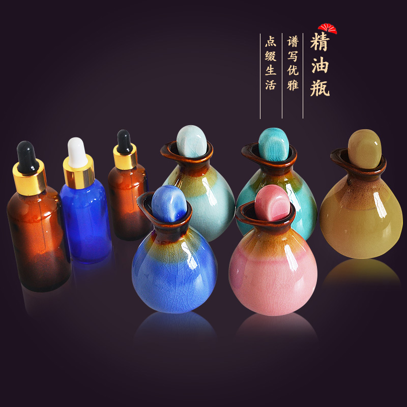 Glass essential oil bottle dropper bottle Dispensing Essential Oil Empty Bottle Spa Thai ESSENTIAL OIL POT SMELLING PERFUME BOTTLE